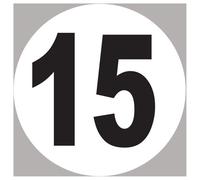 Numéro 15 - 20x20cm - Sticker/Autocollant