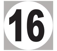 Numéro 16 - 5x5cm - Sticker/Autocollant