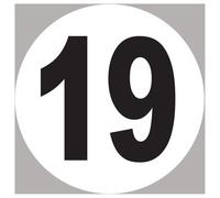 Numéro 19 - 5x5cm - Sticker/Autocollant