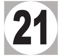 Numéro 21 - 10x10cm - Sticker/Autocollant