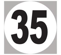 Numéro 35 - 10x10cm - Sticker/Autocollant