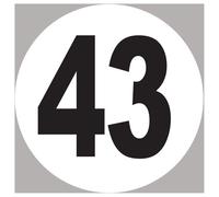 Numéro 43 - 20x20cm - Sticker/Autocollant