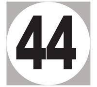Numéro 44 - 15x15cm - Sticker/Autocollant