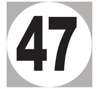 Numéro 47 - 10x10cm - Sticker/Autocollant