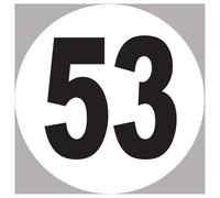 Numéro 53 - 10x10cm - Sticker/Autocollant