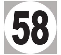Numéro 58 - 15x15cm - Sticker/Autocollant