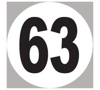 Numéro 63 - 5x5cm - Sticker/Autocollant