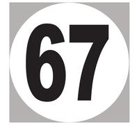 Numéro 67 - 5x5cm - Sticker/Autocollant