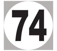 Numéro 74 - 15x15cm - Sticker/Autocollant
