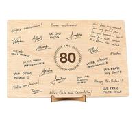 Numéro 80 livre or alternatif en 80, Carte Anniversaire 80 ans Bois cadeau original joyeux anniversaire et mariage OBJET DECORATIF