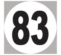 Numéro 83 - 15x15cm - Sticker/Autocollant