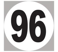Numéro 96 - 15x15cm - Sticker/Autocollant
