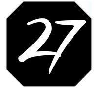 numéro de boite aux lettres 27 (architecte 10x10cm) - Sticker/autocollant