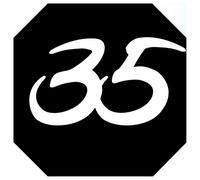 Numéro De Boite Aux Lettres 35 (Architecte 10x10cm) - Sticker/Autocollant
