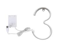 Numéro de lettre LED Lampe néon lampe romantique Lumineuse décorative Light For Love Proposition Party Mariage Anniversaire de Noël Home Yard PC Material Design (Numéro 3)