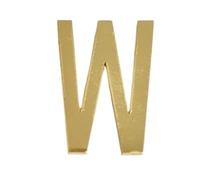 Numéro de maison auto-adhésif doré en métal, lettres l'alphabet anglais for appartement, chambre, plaque porte, Table, boîte aux, autocollants 7cm, 1 pièces(Letter W)