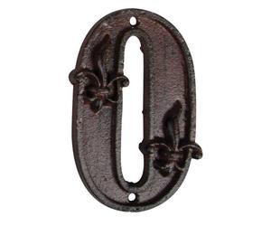 Numéro de maison - ESSCHERT DESIGN - Modèle 0 - Fonte - Rouge - 11,4x7x1cm
