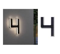 Paulmann Applique murale solaire 79845 – Numéro de maison, LED 0,2 W, batterie remplaçable, noir
