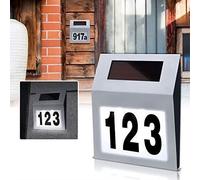 Numéro de maison solaire - NAIZY - NAIZY - Argent - Acier inoxydable - LED intégrée