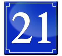 Numéro De Rue 21 (Classique 10x10cm) - Sticker/Autocollant