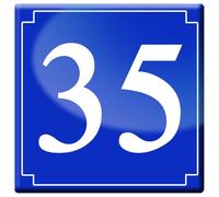 Numéro De Rue 35 (Classique 10x10cm) - Sticker/Autocollant