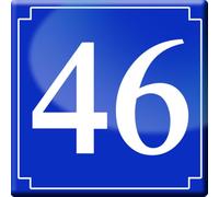 numéro de rue 46 (classique 10x10cm) - Autocollant/Sticker