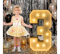 Numéro lumineux de chapiteau de 7 m, grand panneau LED pour fête, décorations d'anniversaire, remise de diplôme, bal, fête prénatale (numéro 3)
