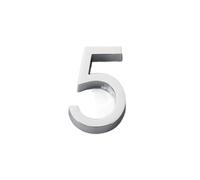 NuméRo Maison Numéro de maison extérieur autocollant signes lettres adhésives 60 Mm porte Alphabet noir chiffres adresse plaque signalétique(5-Silver)