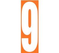 numéro orange 9 - 30x10cm - Sticker/autocollant G
