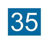 Numero pour Boite aux Lettres 60x50mm BLEUE