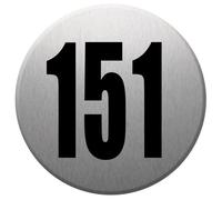 Numéroderue151 - Gris Brossé 10x10cm - Sticker/Autocollant