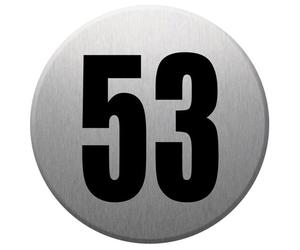 Numéroderue53 - Gris Brossé 10x10cm - Sticker/Autocollant