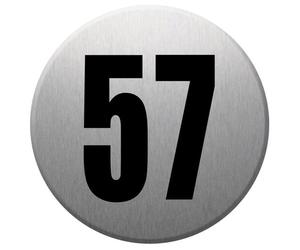 Numéroderue57 - Gris Brossé 10x10cm - Sticker/Autocollant