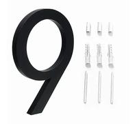 numéros de maison, 5,6 pouces 142 mm luxe adresse grande moderne or noir argent flottant signalisation extérieure chiffres boîte aux lettres signe # 0-9 numéros de porte d'entrée(9)