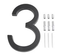numéros de maison, 5,6 pouces 142 mm luxe adresse grande moderne or noir argent flottant signalisation extérieure chiffres boîte aux lettres signe # 0-9 numéros de porte d'entrée(3)