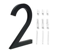 numéros de maison, 5,6 pouces 142 mm luxe adresse grande moderne or noir argent flottant signalisation extérieure chiffres boîte aux lettres signe # 0-9 numéros de porte d'entrée(2)