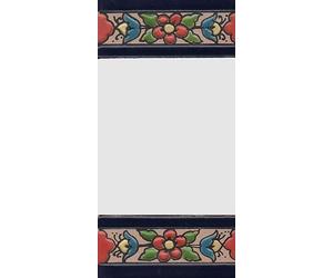 Numéros de maison en céramique avec chiffres et lettres - Motif floral rouge, bleu et vert - Dimensions : 11 cm x 5,5 cm - 2 à 7 carreaux (espace)