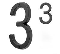 Numéros de maison flottants modernes en alliage de zinc 3D avec finition noire, chiffres de maison en métal résistant aux intempéries pour porte extérieure et grande plaque numéro de boîte aux lettres