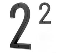 Numéros de maison flottants modernes en alliage de zinc 3D avec finition noire, chiffres de maison en métal résistant aux intempéries pour porte extérieure et grande plaque numéro de boîte aux lettres