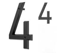 Numéros de maison flottants modernes en alliage de zinc 3D avec finition noire, chiffres de maison en métal résistant aux intempéries pour porte extérieure et grande plaque numéro de boîte aux lettres