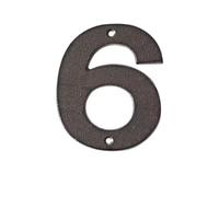 Numéros de maison pour l'extérieur, vissé, numéro d'adresse pour la maison | 12.5CM Grand numéro de maison moderne noir en fer de, décorations de boîte aux lettres extérieures, signe d'adresse(Number 6)