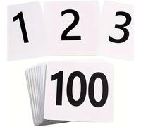 Numéros de table 25/50/100 pièces, cartes de numéros Table en Pvc, Double face, blanc sur noir, décor Restaurant(White 1-100)