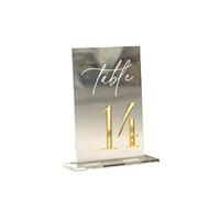 Numéros de Table blancs, 1 à 30 pièces, décor mariage, signalisation, numéros en or Pour Mariages, Restaurants(Gold on clear,No.1-15)