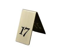Numéros de Table debout Double face creux, 5 pièces, plaques signalisation bureau, Restaurant, café, Bar, marqueur en laiton, carte siège réservée Pour Mariages, Restaurants(17)