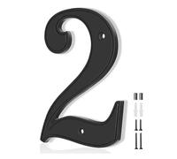 Numéros Maison Flottants Modernes 5 Pouces Avec Vis, Numéro Porte En Alliage Zinc Métallique, 125 Mm, Numéro D'adresse Noir Pour Boîte Aux Lettres, Enseigne Décorative Extérieure, Hôtel(2)