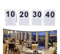 Numérotation de table de restaurant en acrylique style tente avec chiffres noirs gras de 1 à 40 pour une visibilité claire (jaune)