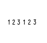 Numéroteur 6 positions, taille empreinte: 4 x 26 mm