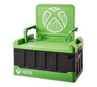 Numskull Boîte de rangement pour jouets et chaise pliante 2-en-1 Xbox - Organiseur d’accessoires de jeu avec couvercle et poignées pour salons familiaux - Produit officiel Microsoft