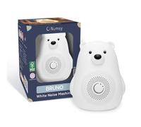 Numsy Bruno Peluche à Bruit Blanc avec Veilleuse | Doudou d'Endormissement Ours Polaire avec 30 Sons Apaisants, Minuterie, Volume Réglable, USB-C jusqu'à 14 h