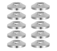 NUOBESTY 10 Pièces de Caches de Robinetterie en Acier Inoxydable Argenté, Protection Murale et Dissimulation des Trous Inachevés, Design Moderne pour Accessoires de Salle de Bain